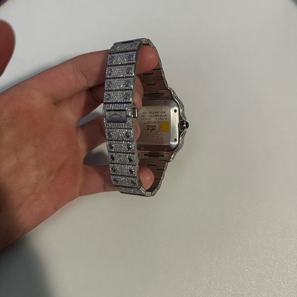 40MM CARTIER SANTOS 100 XL - FULLY ICED VS1 DIAMONDS - Picture 6 of 6